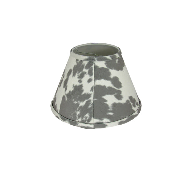 Gray Faux Cowhide Clip-On Lamp Shade - Albert Estate Ltd.