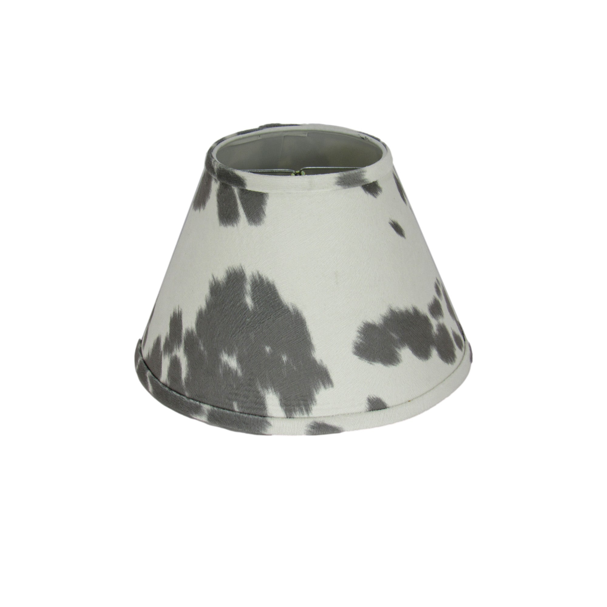 Gray Faux Cowhide Clip-On Lamp Shade - Albert Estate Ltd.