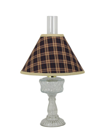Clear Glass Lamp with Plaid Shade - Albert Estate Ltd.