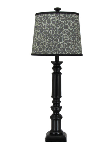 Black Spindle Table Lamp with Circle Shade - Albert Estate Ltd.
