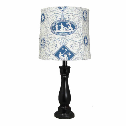 Black Accent Lamp with Blue Persian Shade - Albert Estate Ltd.