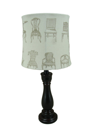 Black Accent Lamp with Chair Pattern Shade - Albert Estate Ltd.