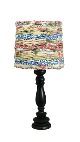 Black Accent Lamp with Multi Color Rag Shade - Albert Estate Ltd.