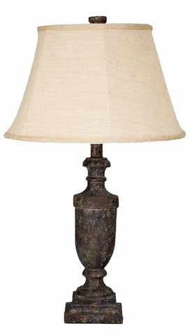 Urn Table Lamp with Burlap Shade - Albert Estate Ltd.