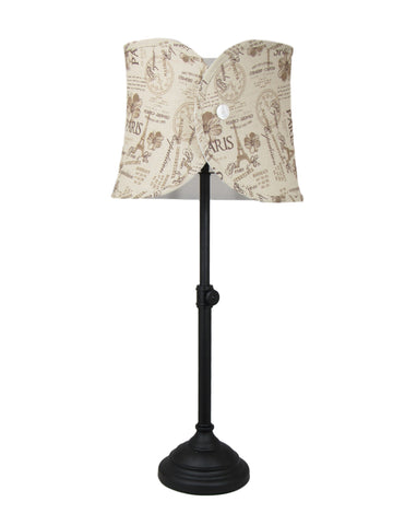 Black Table Lamp with Paris Print Oval Shade - Albert Estate Ltd.