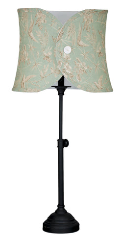 Oil Rubbed Bronze Adjustable Table Lamp with Oval Tan/Green Bird Shade - Albert Estate Ltd.