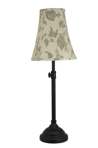 Black Adjustable  Table Lamp with Black Floral Print Shade - Albert Estate Ltd.