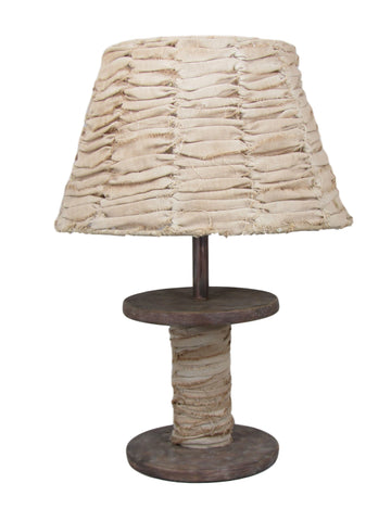 Tea Stained Spool Table Lamp with Tea Stained Shade - Albert Estate Ltd.