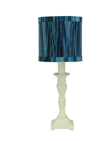 Eggshell Accent Lamp with Blue Hand dyed Shade - Albert Estate Ltd.