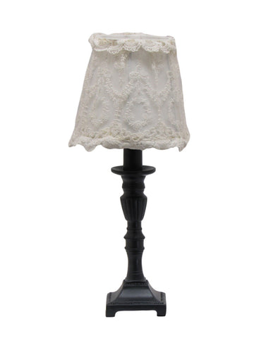 Gray Accent Lamp with Lace shade - Albert Estate Ltd.