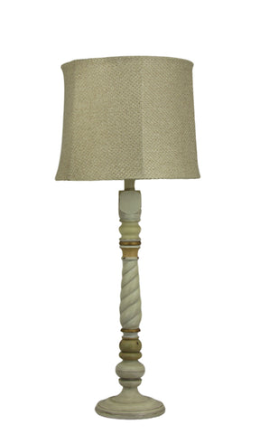 Tall Spindle Table Lamp with Tan Shade - Albert Estate Ltd.