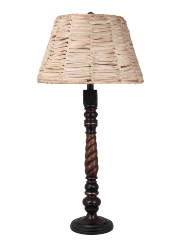 Tall Spindle Table Lamp with Tea Stained Shade - Albert Estate Ltd.