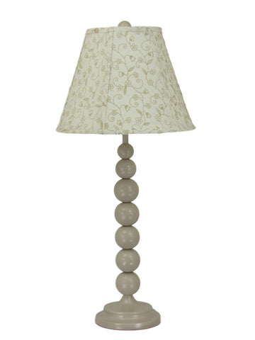 Tan Stacked Ball Table Lamp with Floral Shade - Albert Estate Ltd.