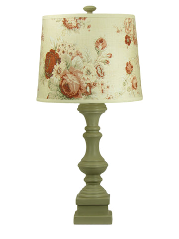 Buttermilk Spindle Table Lamp with Cinnamon Rose Shade - Albert Estate Ltd.