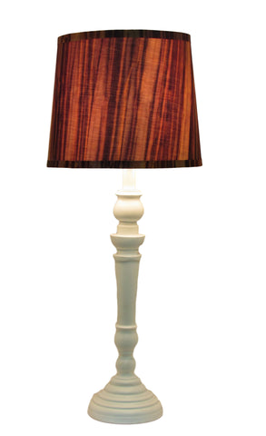 White Spindle Table Lamp with Rust Colored Hand Dyed Shade - Albert Estate Ltd.