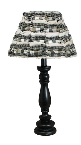 Black Spindle Accent Lamp with Brown/Black Rag Shade - Albert Estate Ltd.