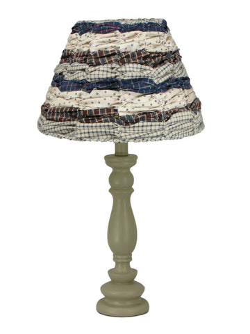 Buttermilk Accent Lamp with Blue Rag Shade - Albert Estate Ltd.