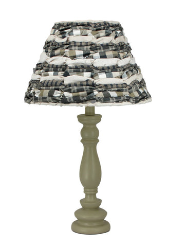 Buttermilk Accent Lamp with Brown/Black Rag Shade - Albert Estate Ltd.