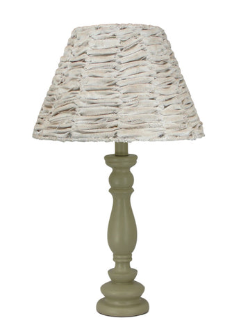 Buttermilk Accent Lamp with Tea Stained Rag Shade - Albert Estate Ltd.