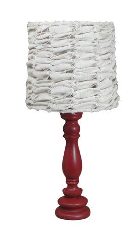 Red Accent lamp with White Rag Shade - Albert Estate Ltd.