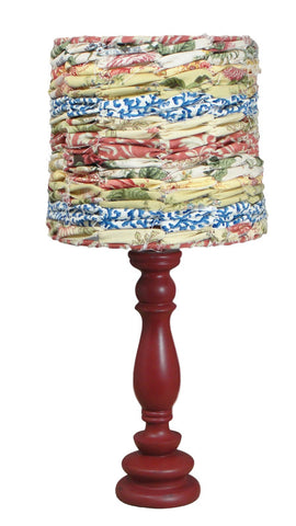 Red Accent Lamp with Mulit Color Rag Shade - Albert Estate Ltd.