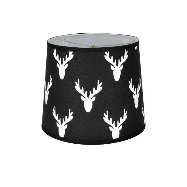 Black Distressed Spindle Table Lamp with Moose Themed Lamp Shade - Albert Estate Ltd.