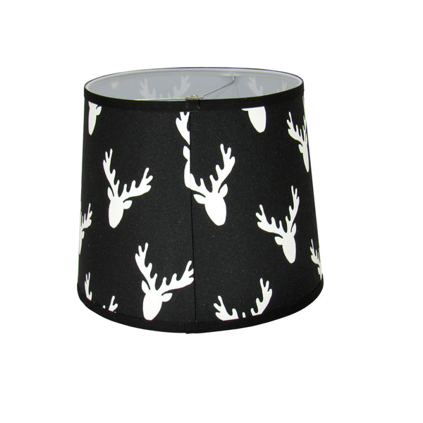 Black Distressed Spindle Table Lamp with Moose Themed Lamp Shade - Albert Estate Ltd.