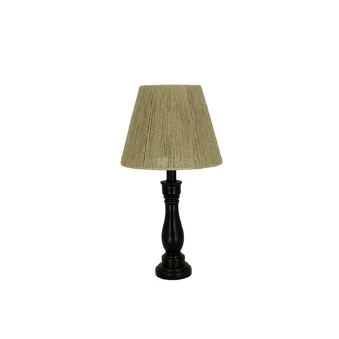 Black Cody Accent Lamp with Jute String Clip-on Lamp Shade