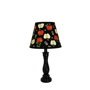 Black Cody Accent Lamp with Apple Print Clip-on Lamp Shade