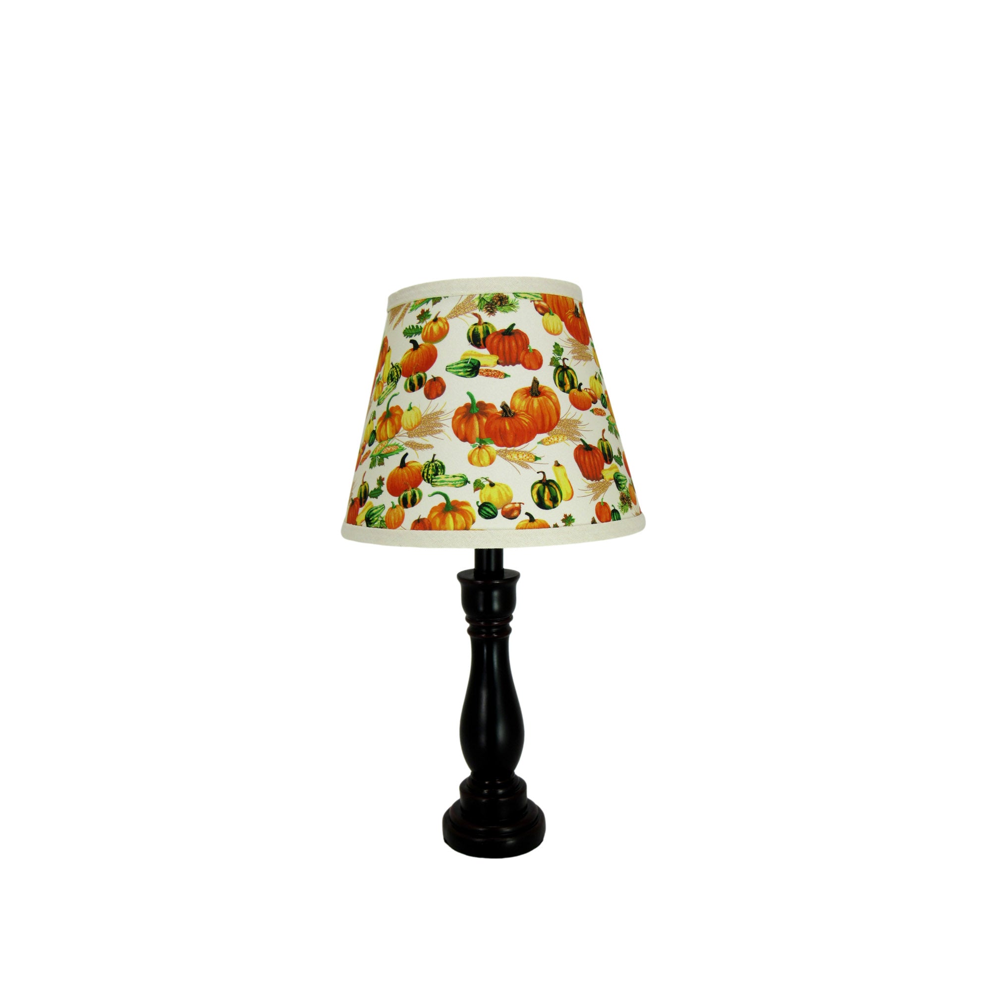 Black Cody Accent Lamp with Pumpkin Print Check Clip -on Lamp Shade