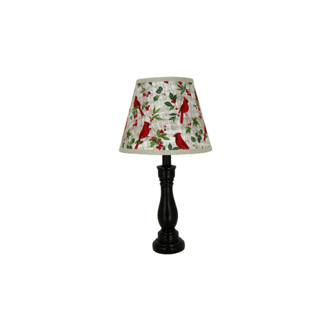 Black Cody Accent Lamp with Cardinal Clip- On Lamp Shade