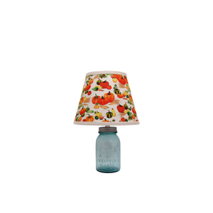 Aqua Quart Mason Jar Lamp with Pumpkin Print Lamp Shade