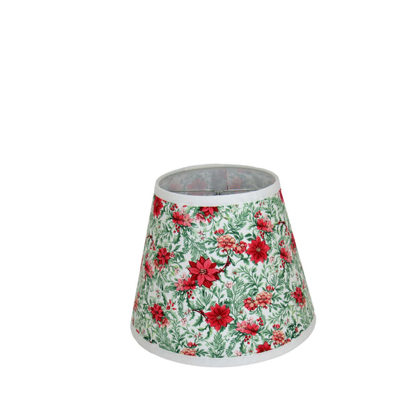Aqua Quart Mason Jar Lamp with Poinsettia Print Lamp Shade