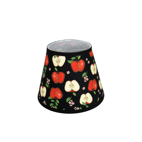 Aqua Quart Mason Jar Lamp with Apple Print Lamp Shade