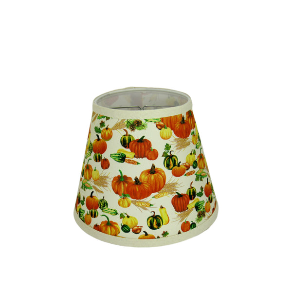 Black Cody Accent Lamp with Pumpkin Print Check Clip -on Lamp Shade