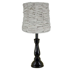 Black Accent Lamp with White Rag Shade - Albert Estate Ltd.