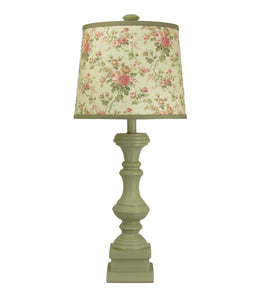 Buttermilk Spindle Table Lamp Pink Mini Rose Shade - Albert Estate Ltd.