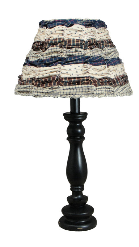 Black Accent Lamp with Blue Rag Shade