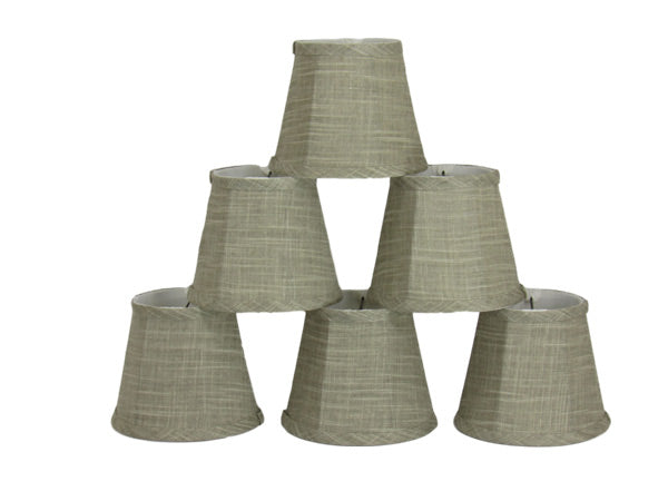 Tan Linen Shade, Set of 6 - Albert Estate Ltd.