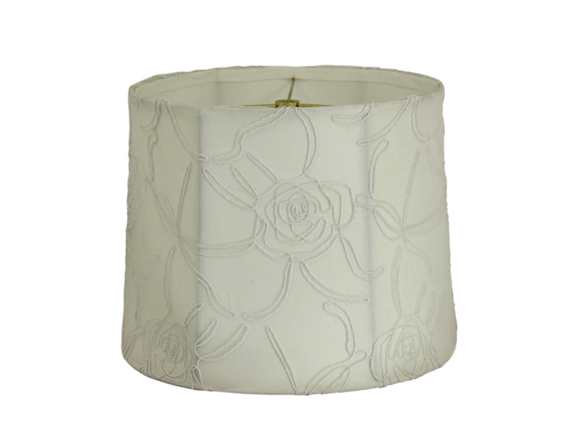 White Embroidered Linen Shade - Albert Estate Ltd.